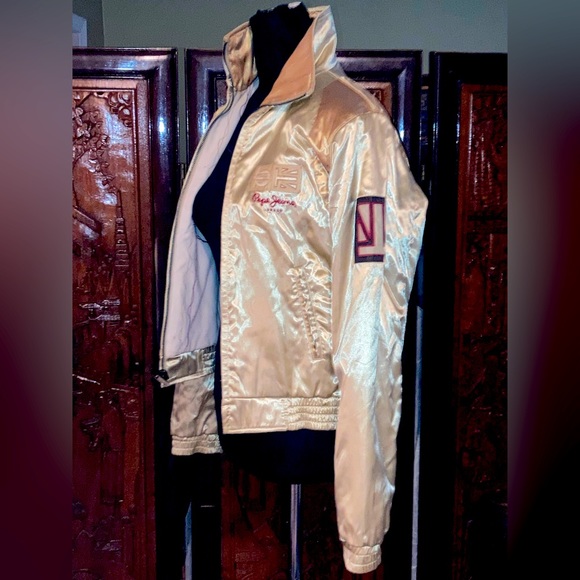 🎊💕Rare!! Vintage Nylon Satin Reversible Bomber Jacket - Picture 6 of 11